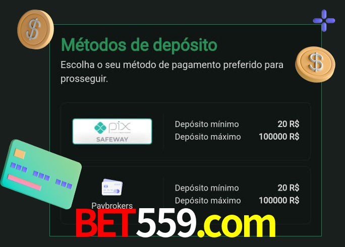 O cassino bet559.com oferece uma grande variedade de métodos de pagamento